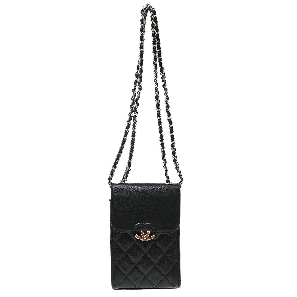 Chanel CC Flap Phone Holder Quilted Caviar Product Image