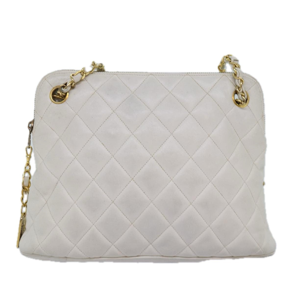 Chanel Vintage Zip Chain Quilted Caviar Medium