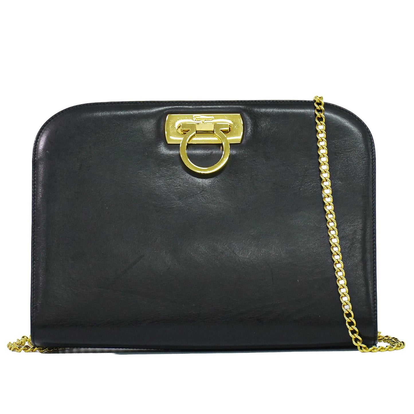 Salvatore Ferragamo Vintage Gancini Chain Leather Medium