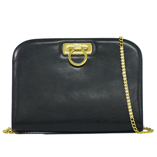 Salvatore Ferragamo Vintage Gancini Chain Leather Medium