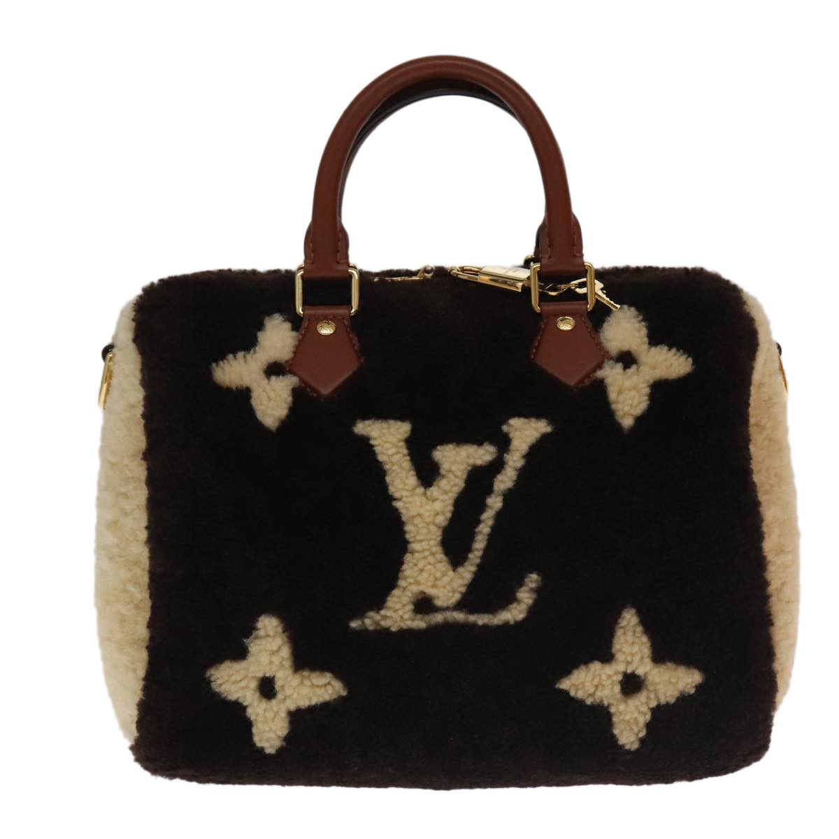 Louis Vuitton Speedy Bandouliere Bag Monogram Giant Teddy Fleece 25