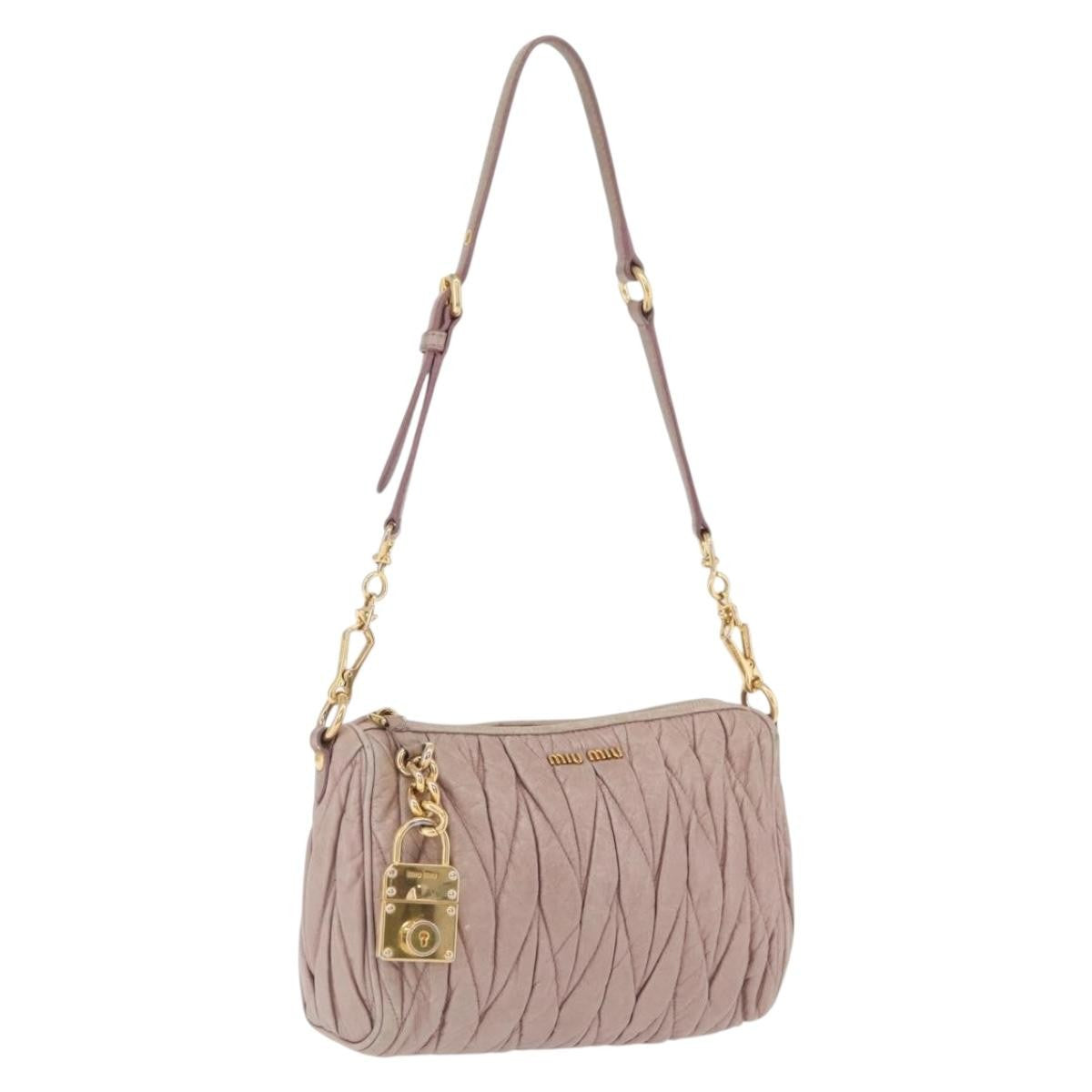 Miu Miu Shoulder Matelasse Leather Mini