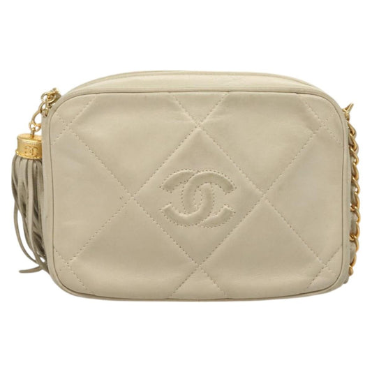 Chanel Vintage Diamond CC Camera Bag Quilted Lambskin Large