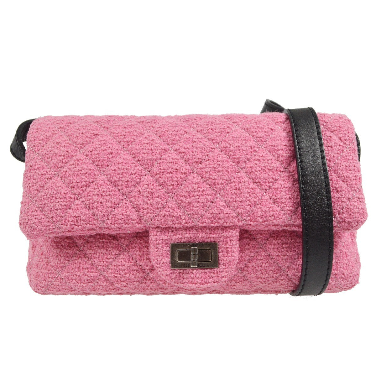 Chanel Easy Reissue Messenger Flap Bag Quilted Tweed Medium