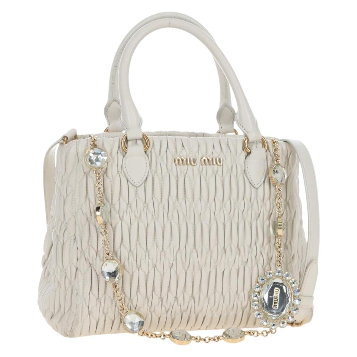 Miu Miu Crystal Convertible Matelasse Leather Medium