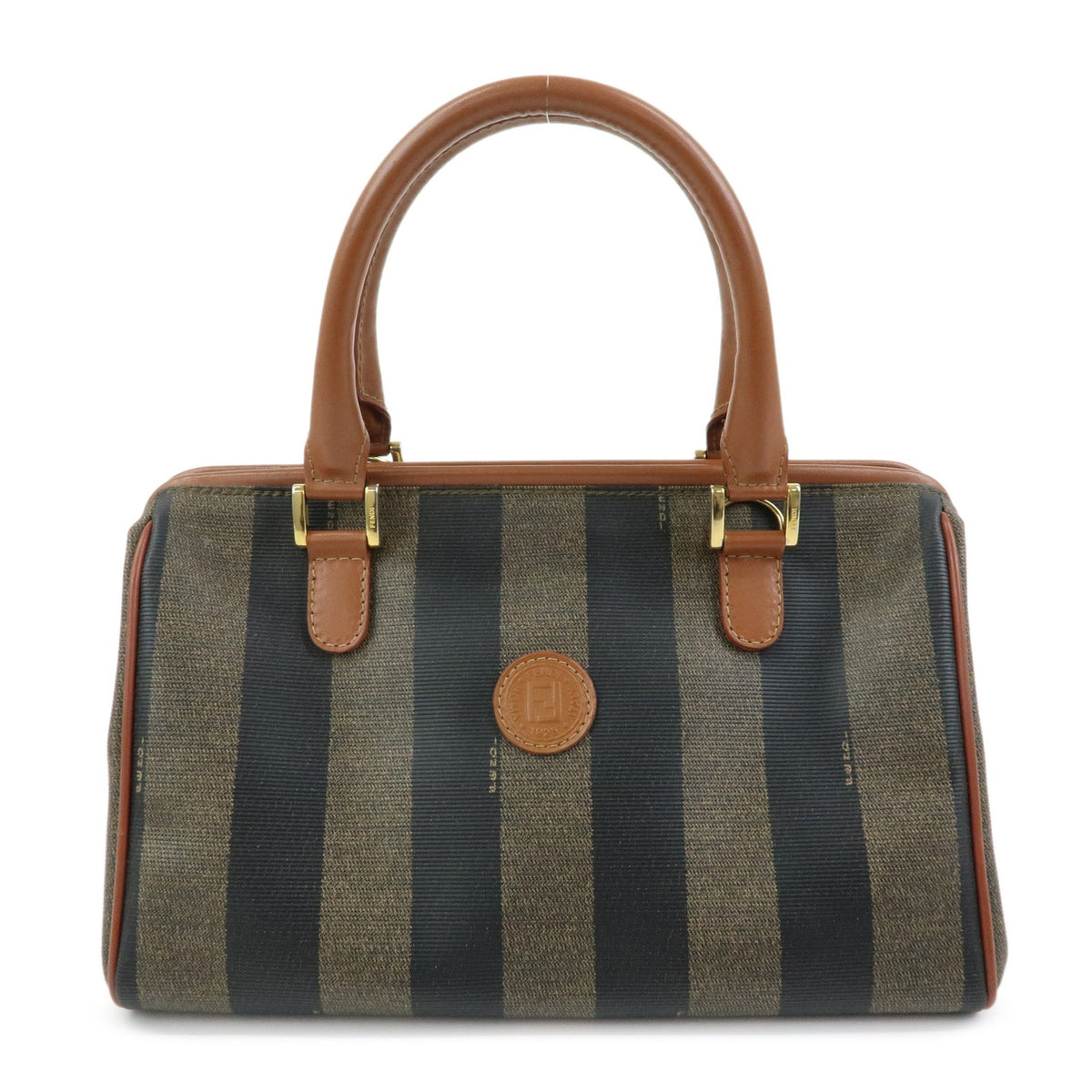 Fendi Vintage Pequin Convertible Boston Coated Canvas Medium