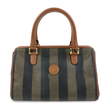 Fendi Vintage Pequin Convertible Boston Coated Canvas Medium