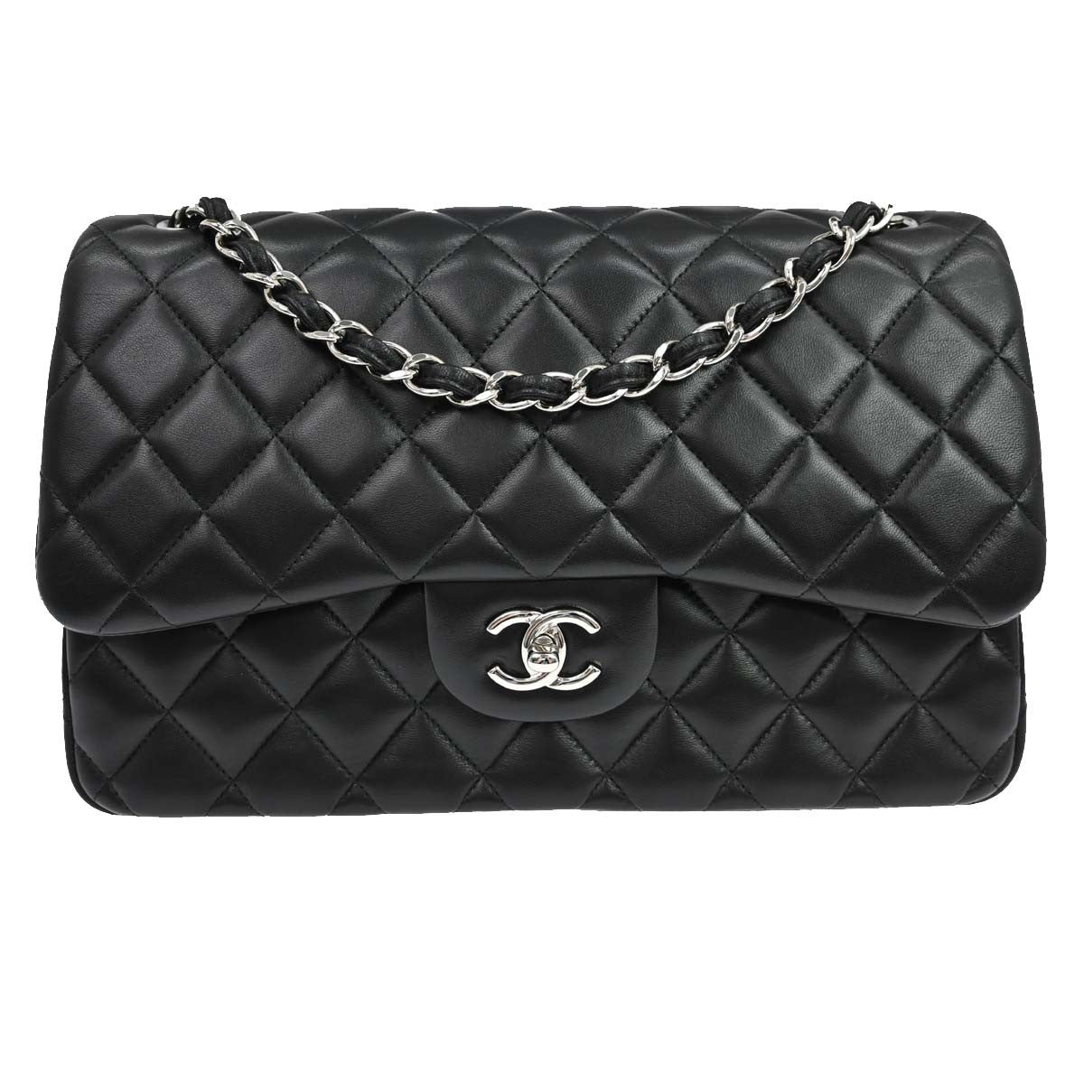Chanel Vintage Classic Double Flap Quilted Lambskin Jumbo