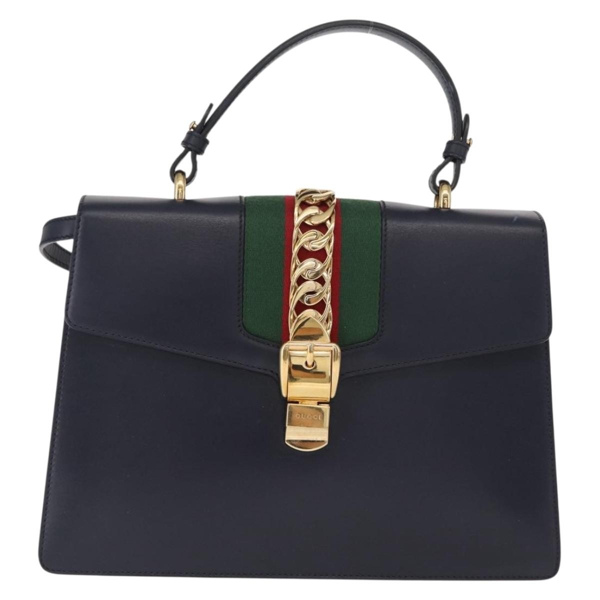 Gucci Sylvie Top Handle Bag Leather Medium