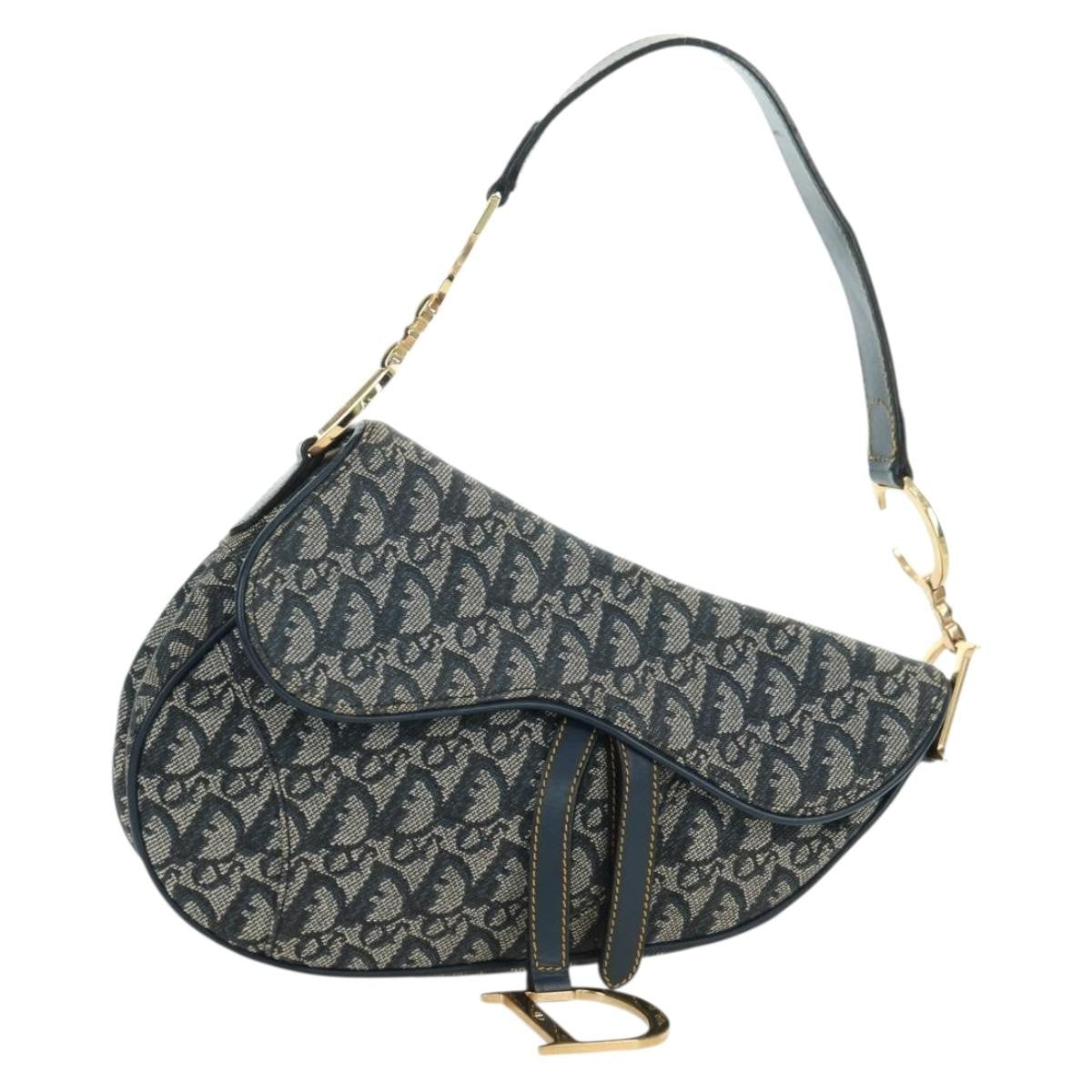 Christian Dior Saddle Handbag Oblique Canvas Medium