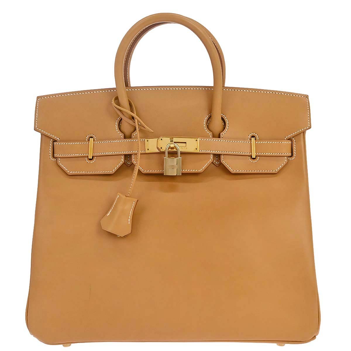Hermes HAC Birkin Bag Brown Vache Natural with Gold Hardware 32