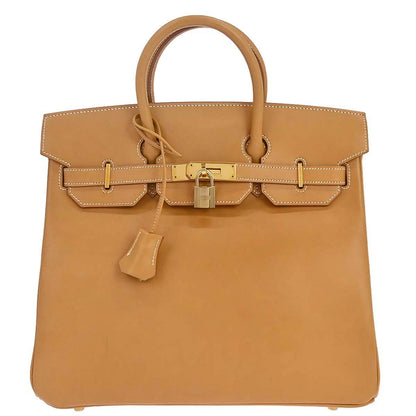 Hermes HAC Birkin Bag Brown Vache Natural with Gold Hardware 32