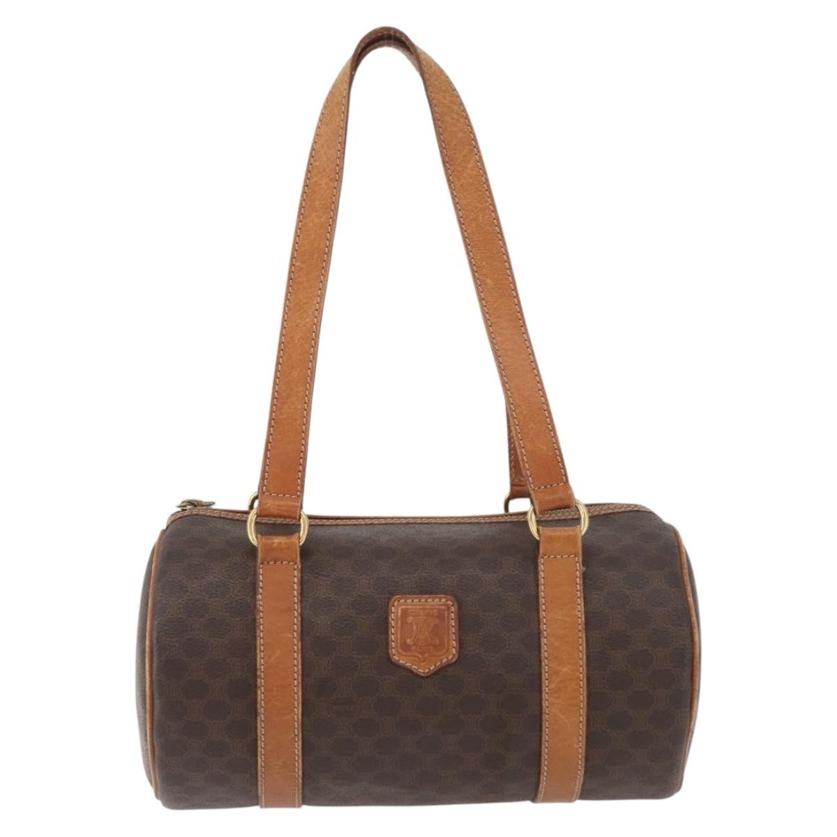 Celine Vintage Macadam Shoulder Bag Canvas and Leather Product Image