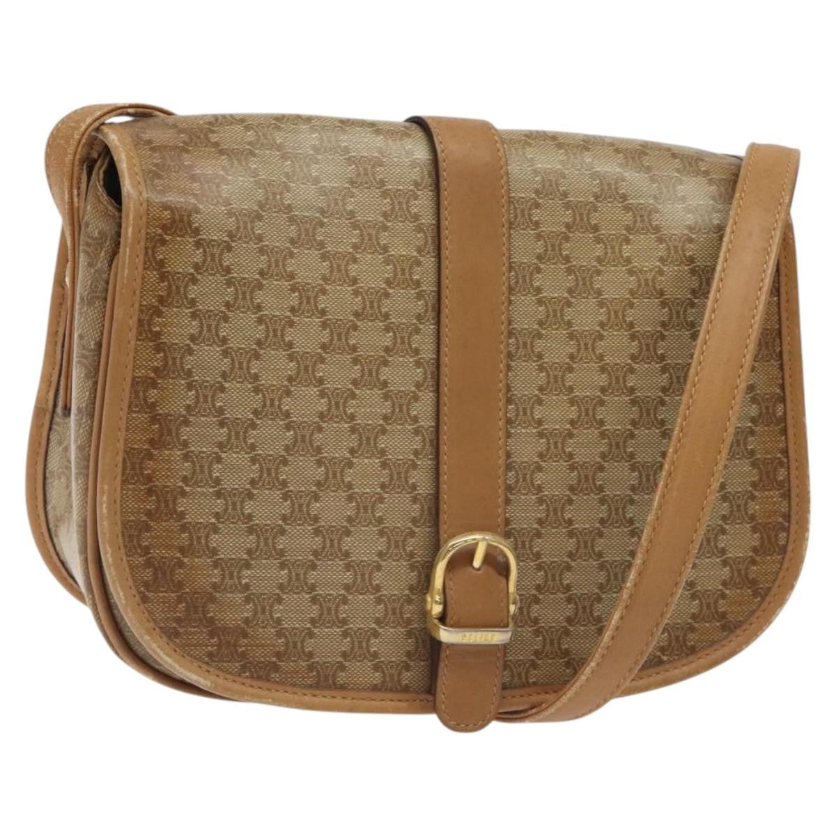Celine Vintage Macadam Shoulder Bag Canvas and Leather Product Image