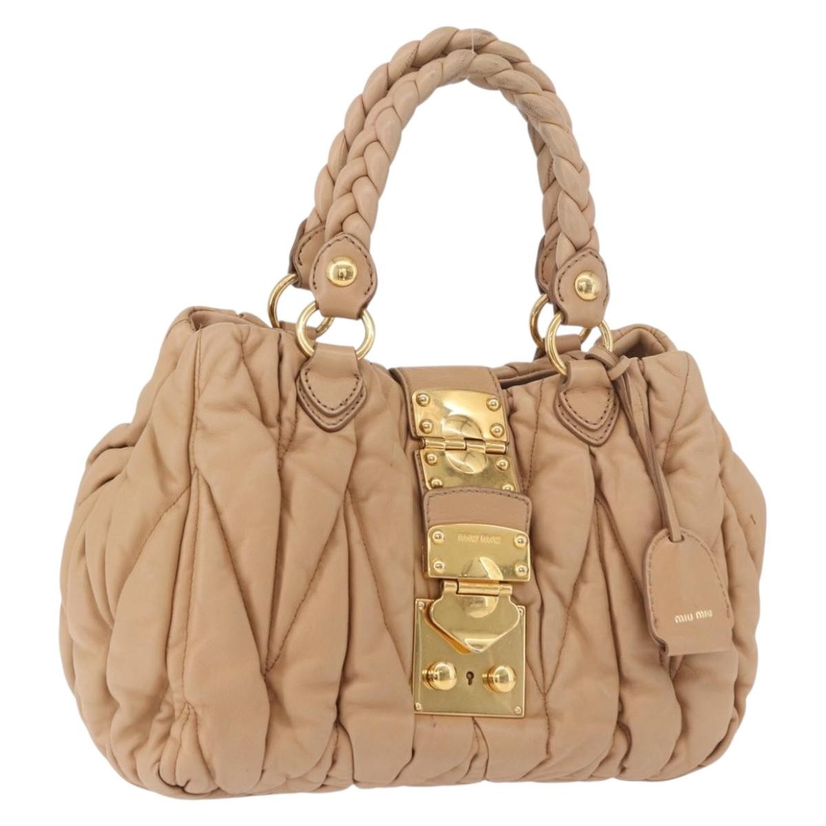 Miu Miu Coffer Convertible Satchel Matelasse Leather Medium