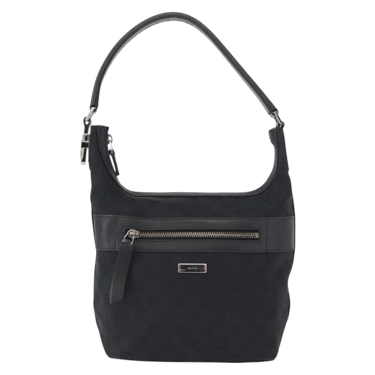 Gucci Vintage Shoulder Bag GG Canvas and Leather Small
