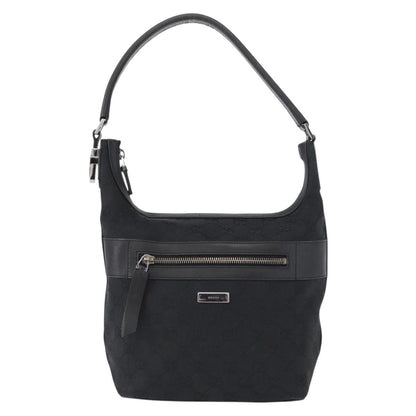 Gucci Vintage Shoulder Bag GG Canvas and Leather Small