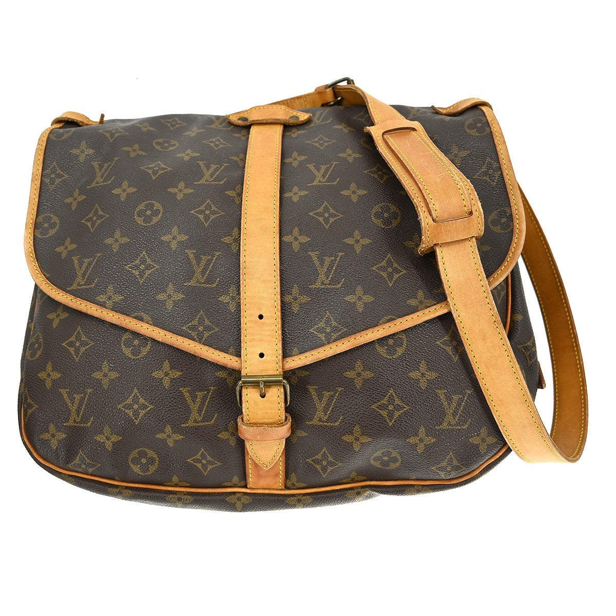 Louis Vuitton Saumur Handbag Monogram Canvas 35