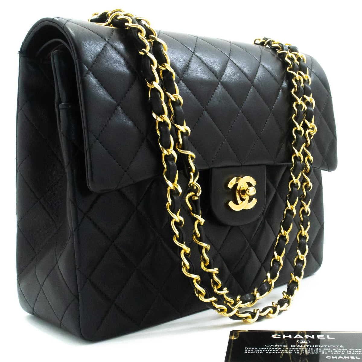 Chanel Vintage Square Classic Double Flap Quilted Leather Medium