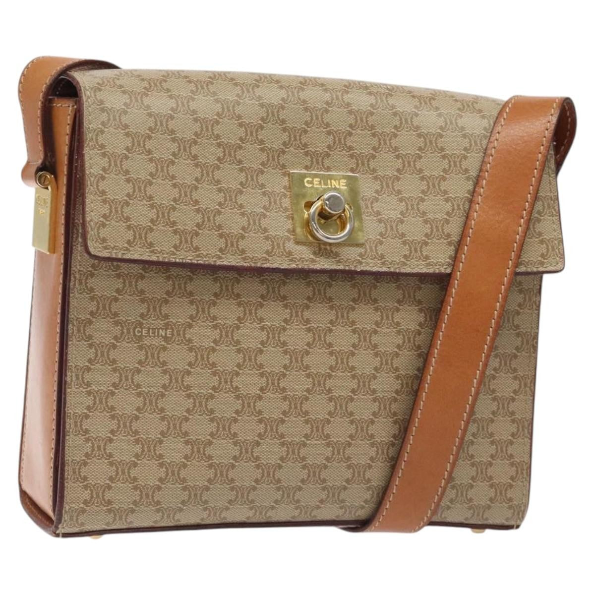Celine Vintage Macadam Shoulder Bag Canvas and Leather Product Image