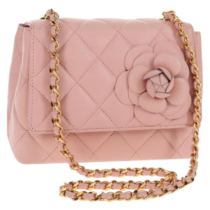 Chanel Vintage Camellia Flap Bag Quilted Lambskin Micro