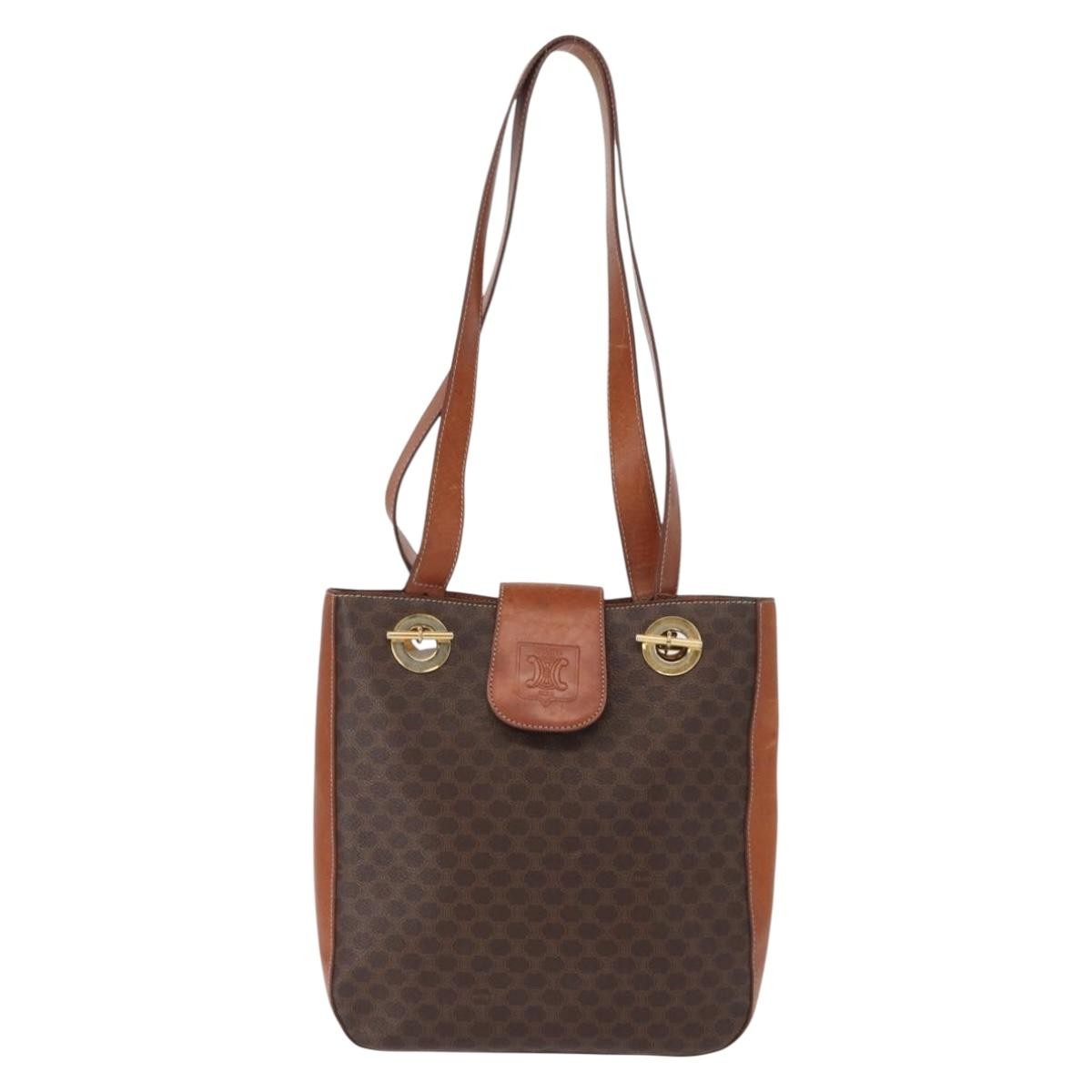 Celine Vintage Macadam Shoulder Bag Canvas and Leather Product Image