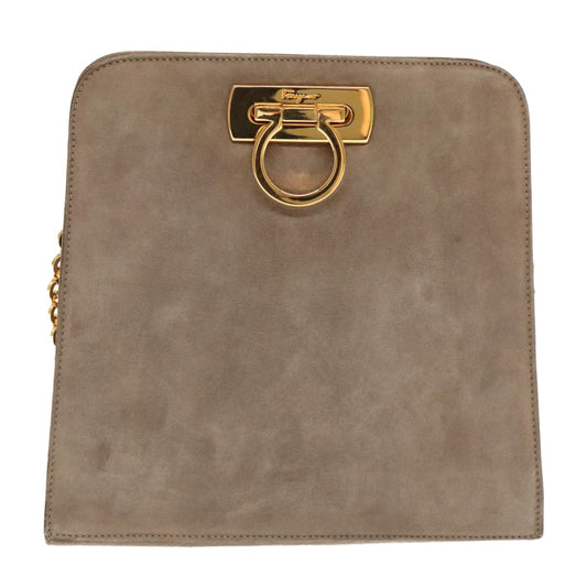 Salvatore Ferragamo Vintage Gancini Chain Suede Medium