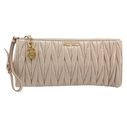 Miu Miu Zip Wristlet Matelasse Leather Product Image