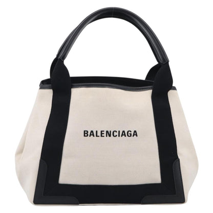 Balenciaga Navy Cabas Canvas with Leather Small