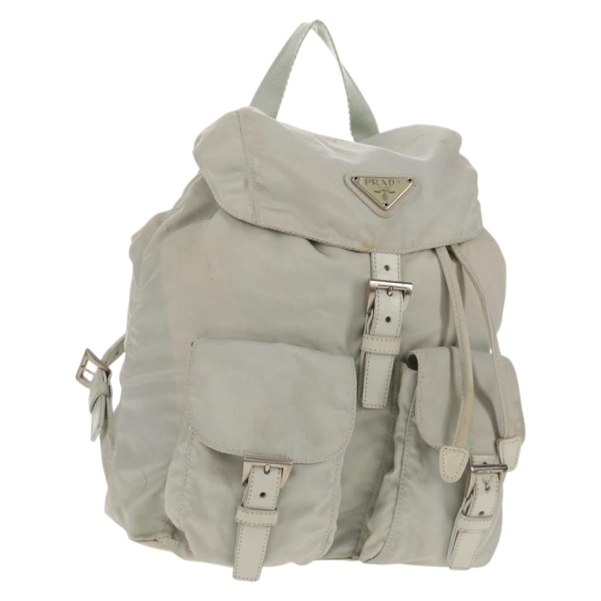 Prada Double Pocket Backpack Chain Shoulder Bag Re-Nylon Mini