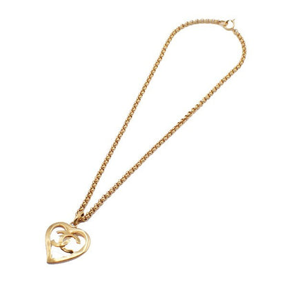 Chanel Vintage CC Heart Pendant Long Metal XL