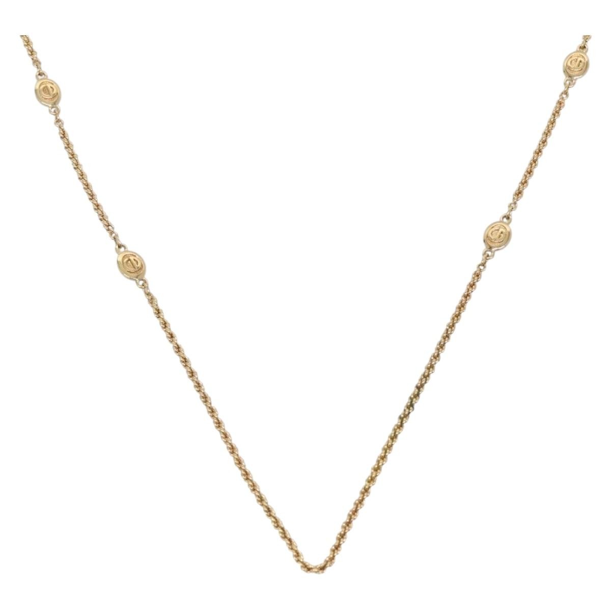 Christian Dior CD Round Pendant Necklace Metal Product Image