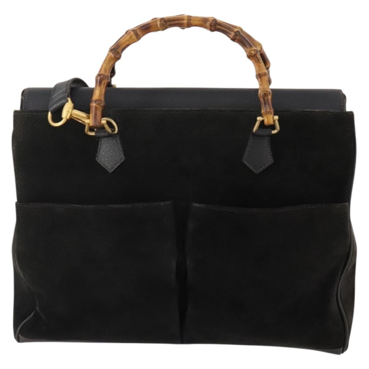 Gucci Vintage Diana Bamboo Top Handle Tote Ostrich Medium