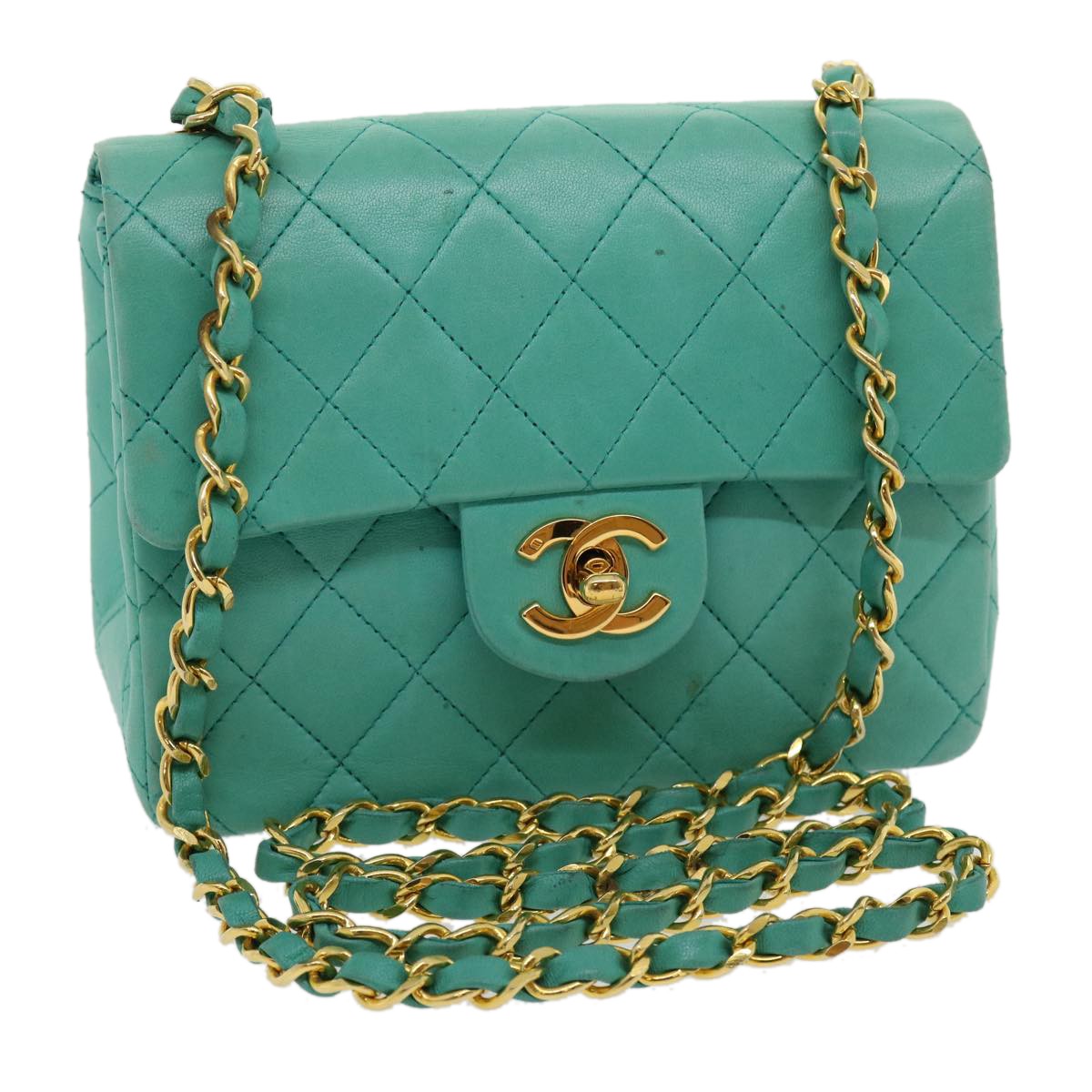 Chanel Square Classic Single Flap Quilted Lambskin Mini