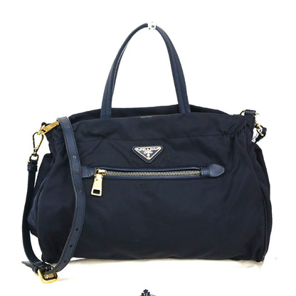 Prada Zip Convertible Shopping Tote Tessuto with Saffiano Leather Medium