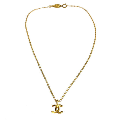 Chanel Vintage CC Pendant Metal with Crystals Large