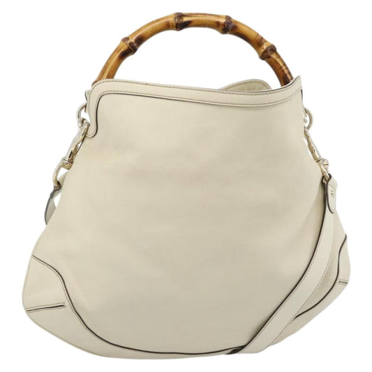 Gucci Vintage Convertible Bamboo Top Handle Bag Leather Large