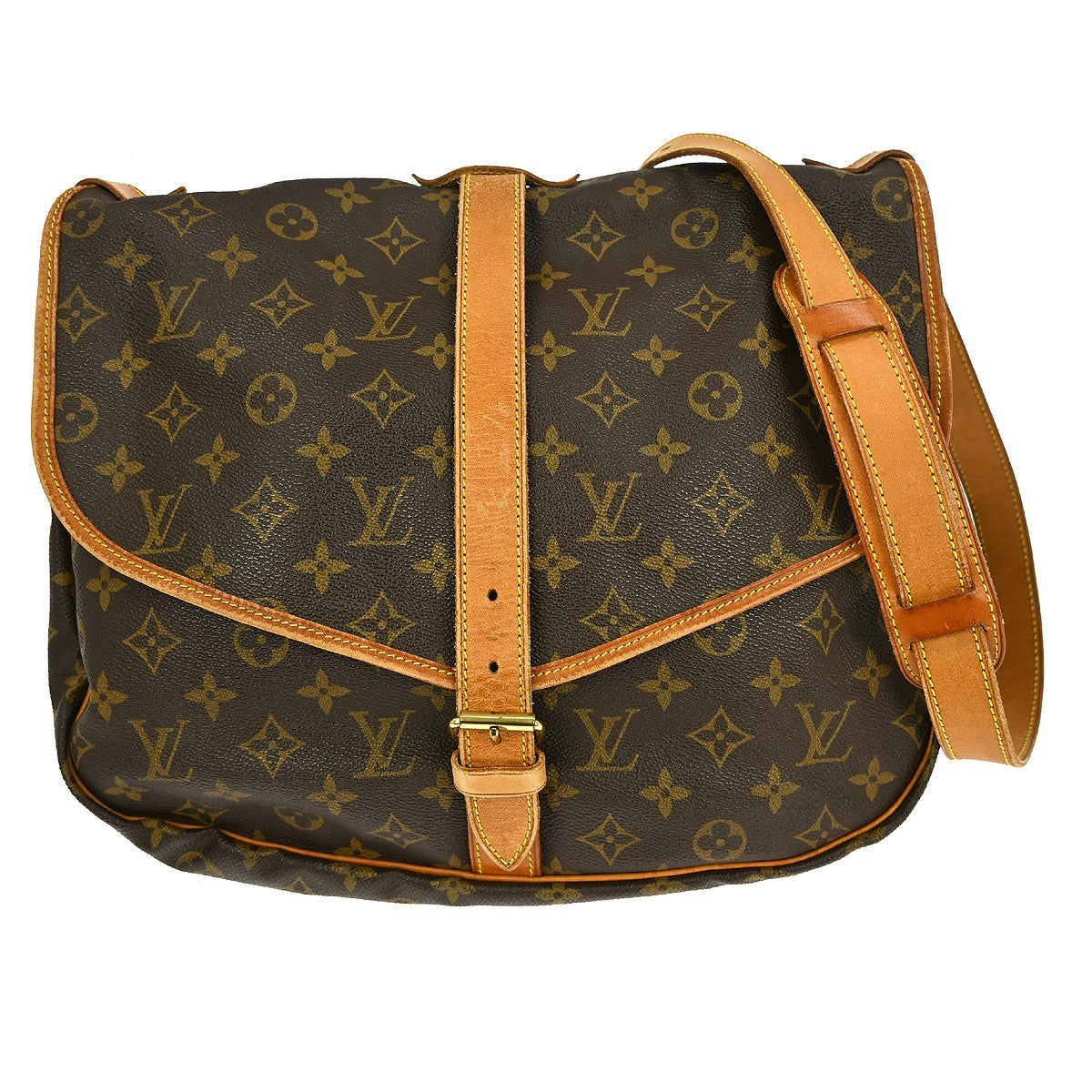 Louis Vuitton Saumur Handbag Monogram Canvas 35