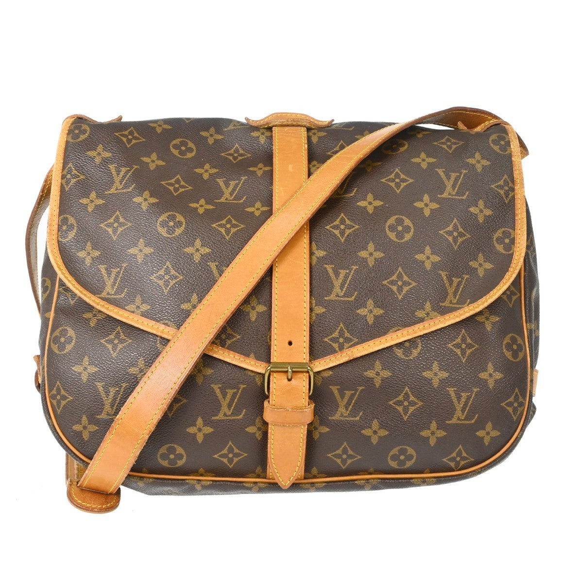 Louis Vuitton Saumur Handbag Monogram Canvas 35