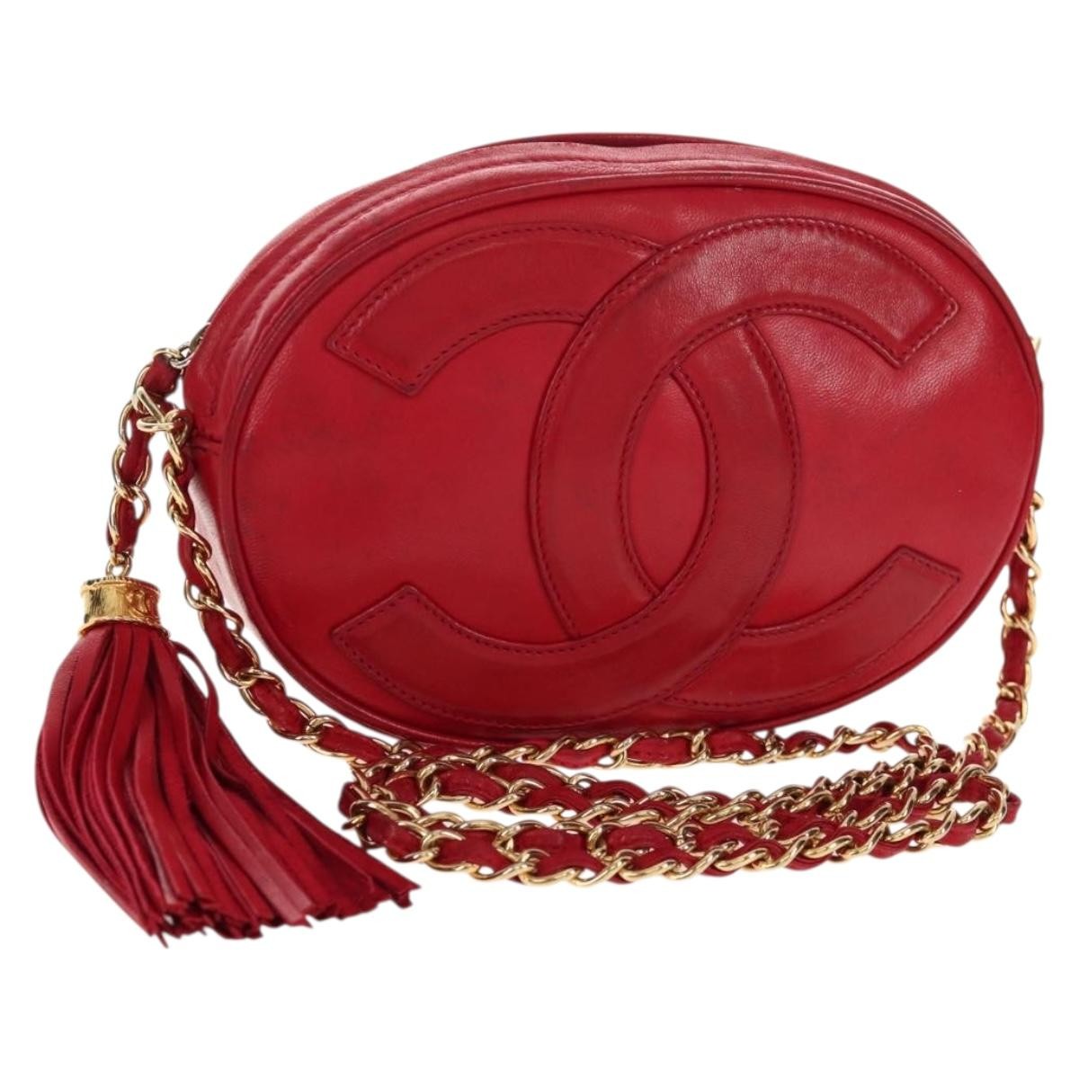 Chanel Vintage Oval CC Tassel Leather Mini