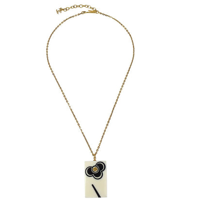 Chanel Vintage CC Rectangular Pendant Metal and Resin Product Image