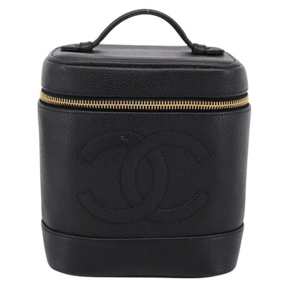 Chanel Vintage Timeless Cosmetic Case Caviar Tall