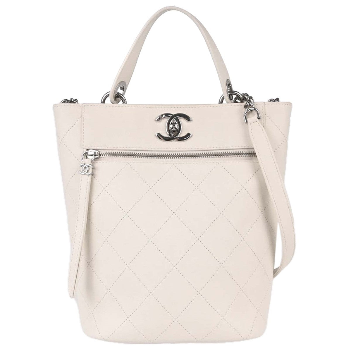 Chanel CC Top Handle Bucket Stitched Calfskin Small
