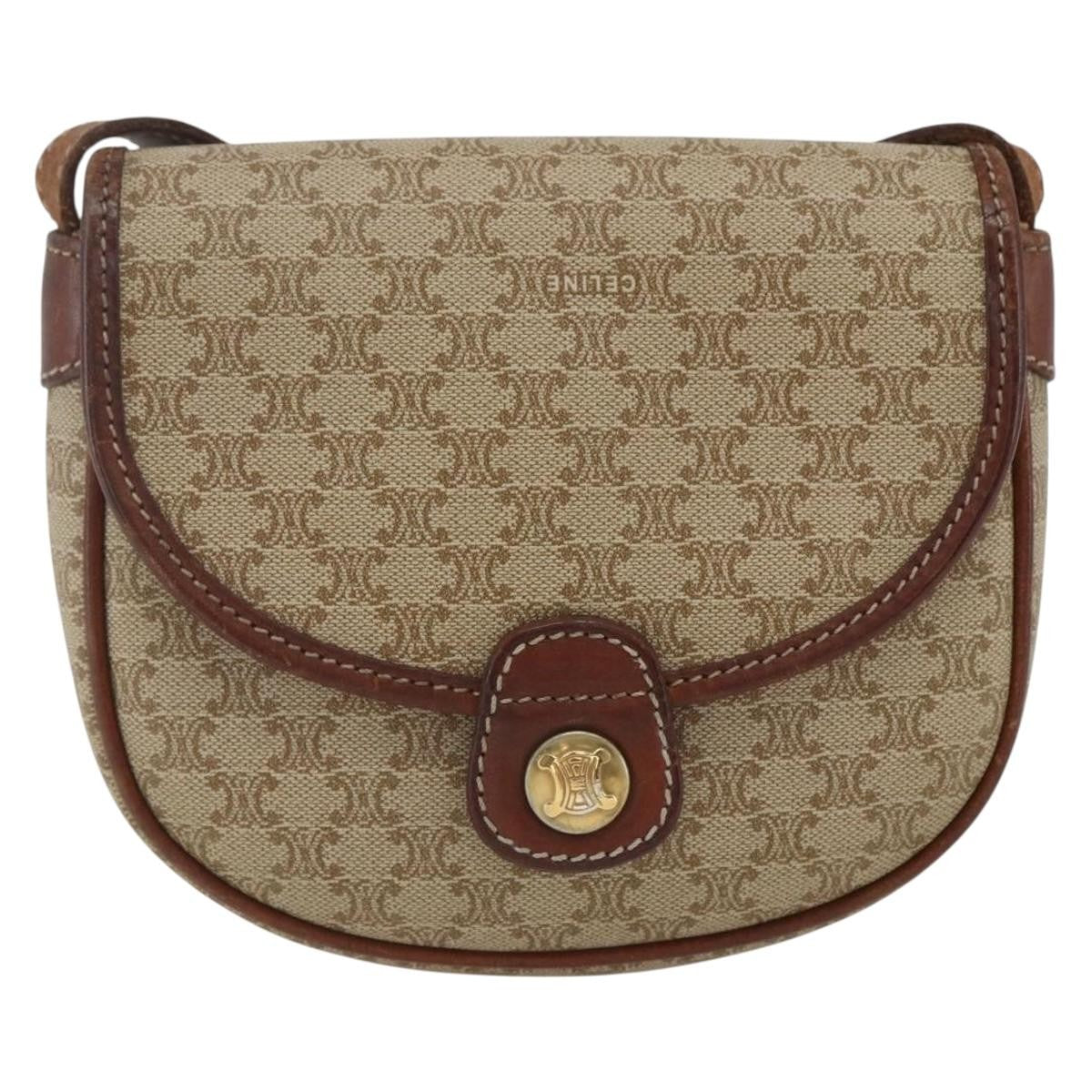 Celine Vintage Macadam Shoulder Bag Canvas and Leather Product Image