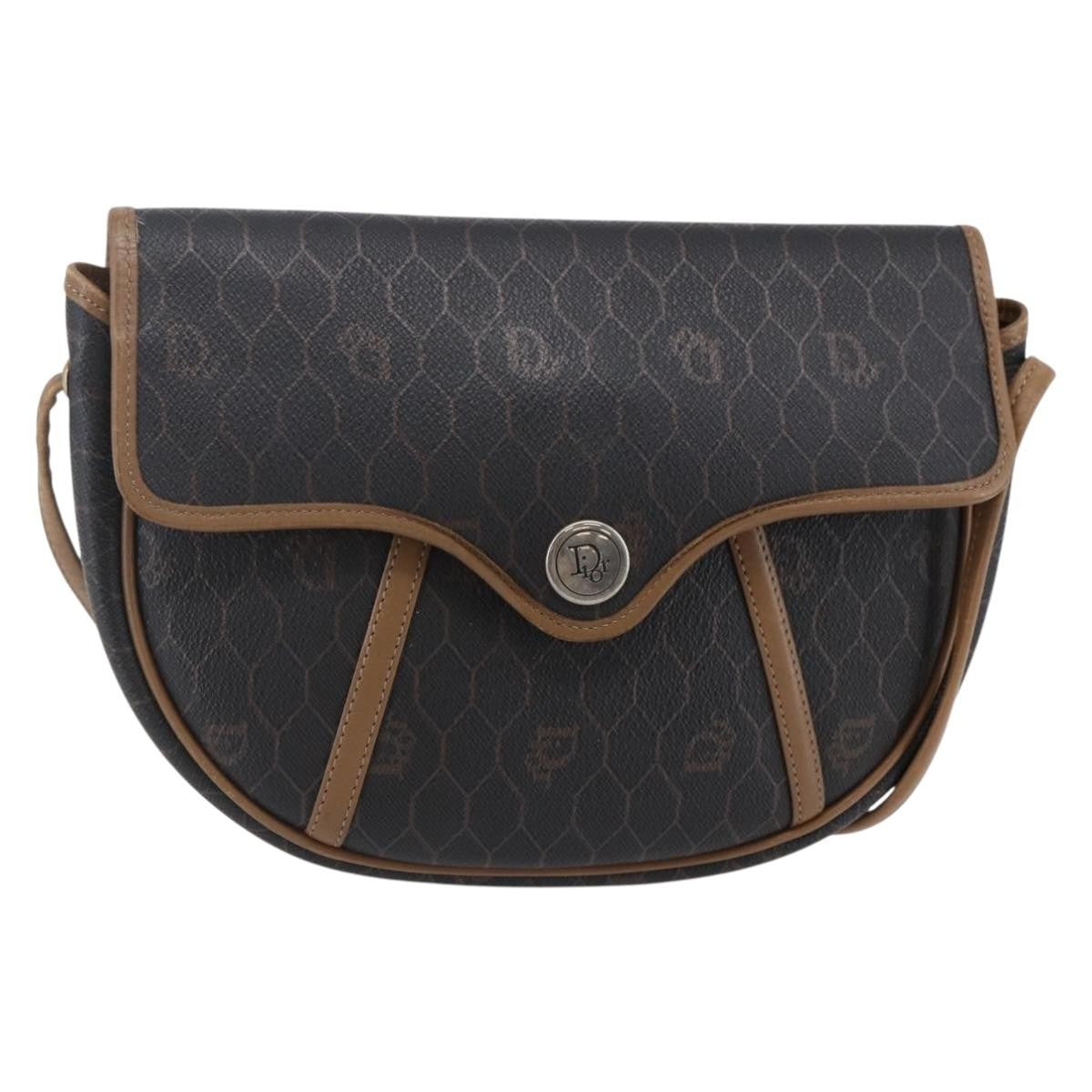 Christian Dior Vintage Honeycomb Flap Crossbody Bag Canvas and Leather Product Image