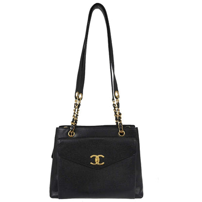Chanel Vintage Front Pocket Tote Quilted Leather Medium