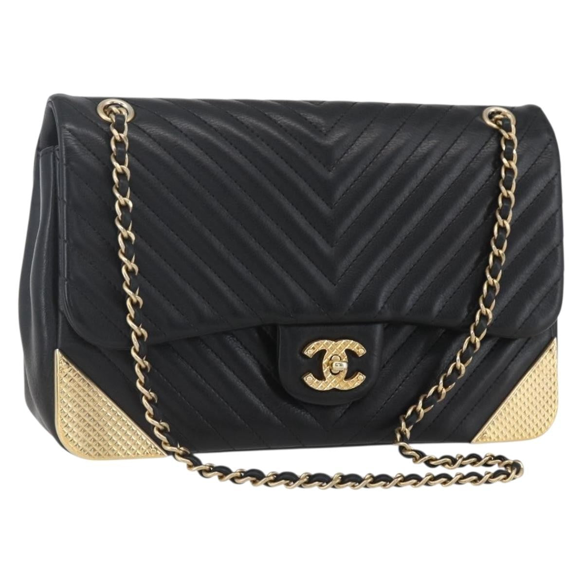 Chanel Double Chevron Flap bag Quilted Leather Medium