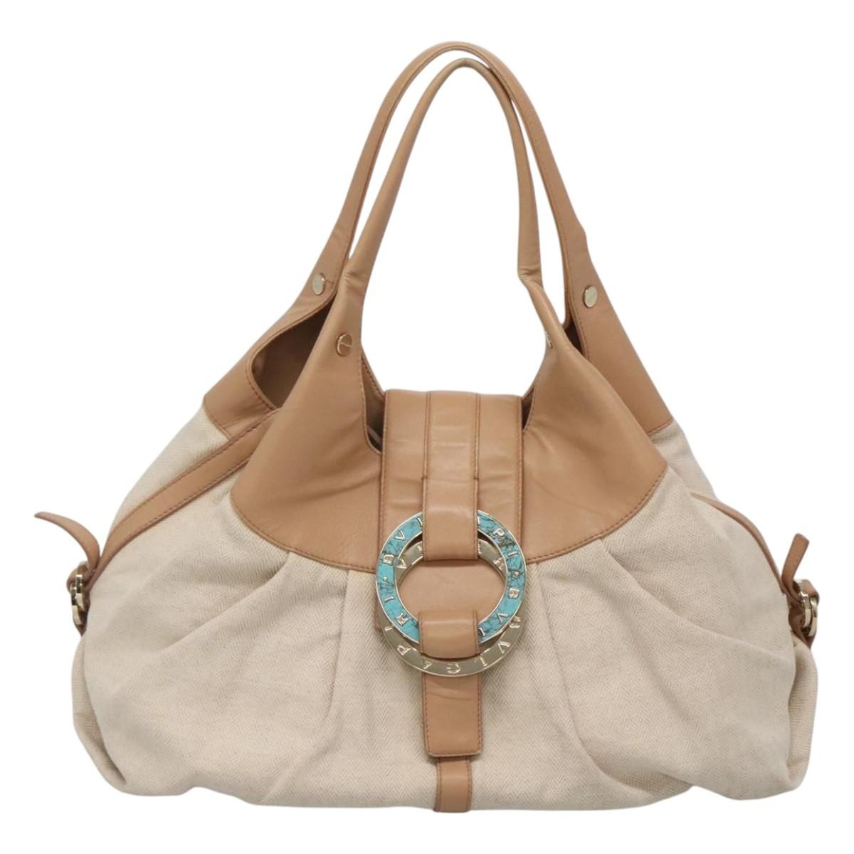 Bvlgari Chandra Hobo Canvas and Leather Large