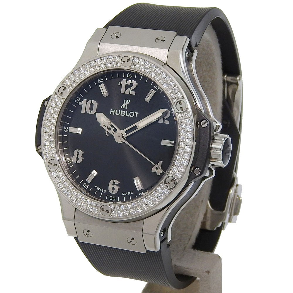 Hublot Big Bang Quartz Stainless Steel and Rubber with Diamond Bezel 38