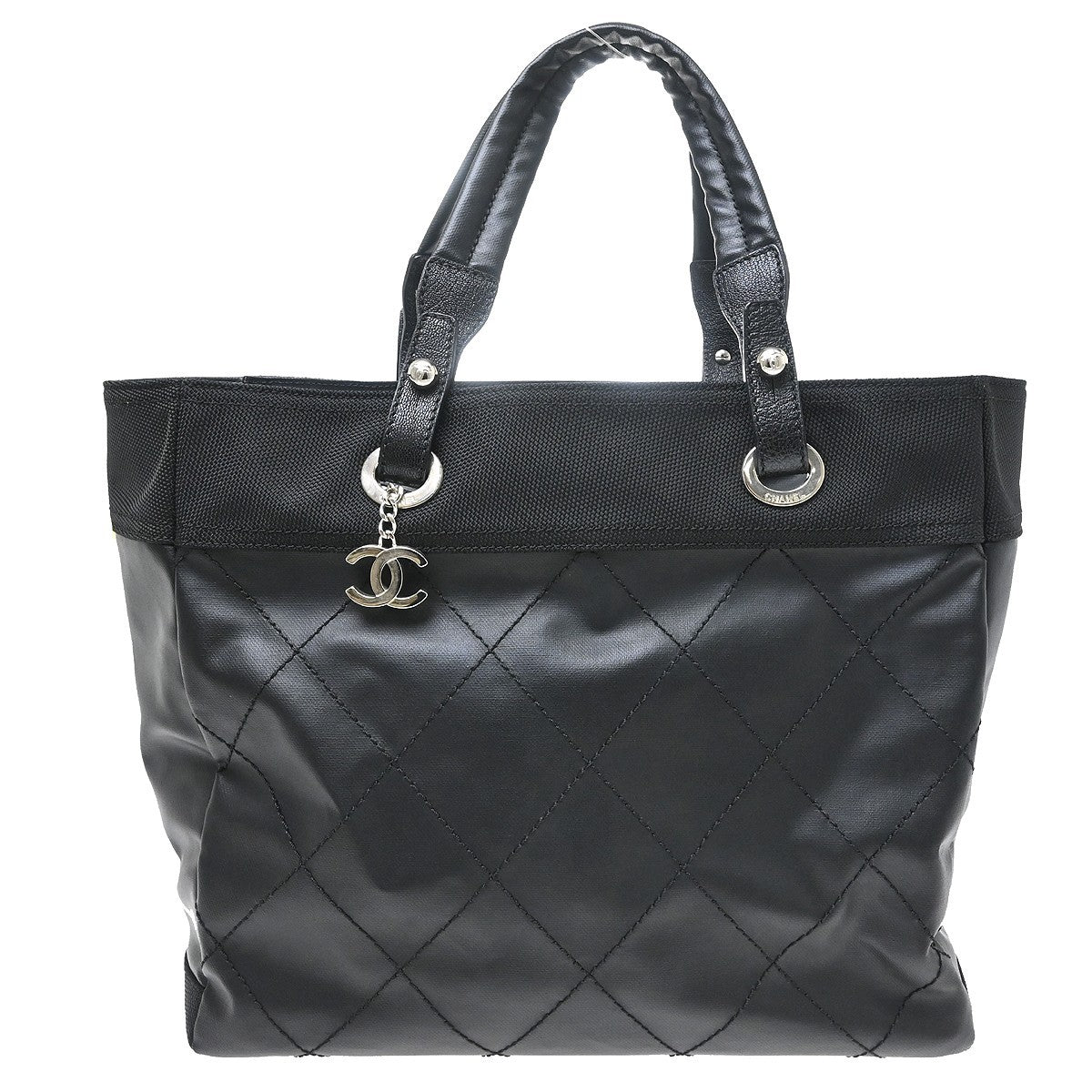 Chanel Biarritz Tote Quilted Coated Canvas Large